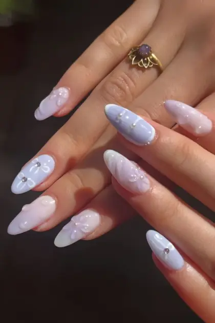 25 Long Blue Nail Designs for a Bold and Glamorous Style — GlowNailDesigns